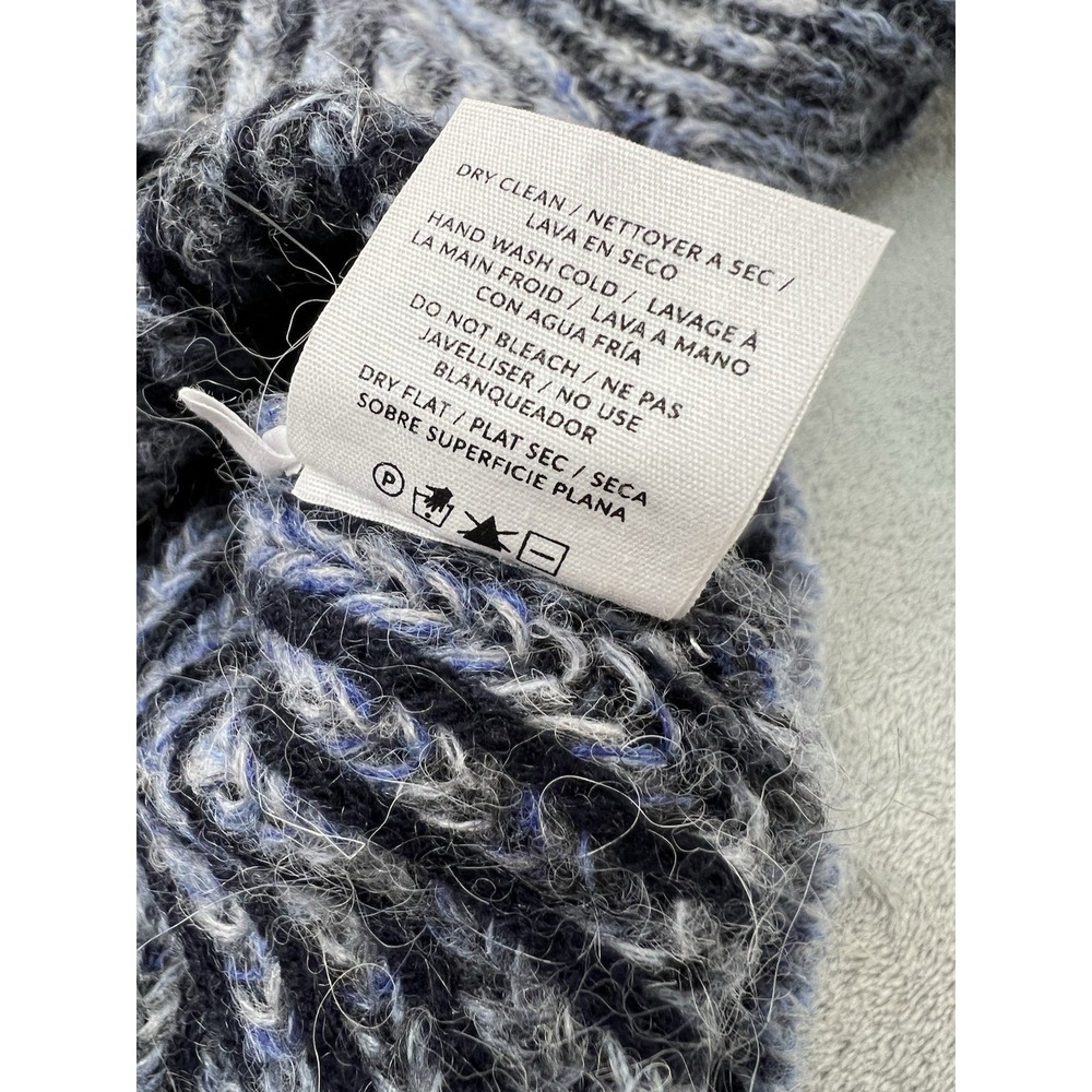 Naadam Ribbed Space Dye Sweater Small Blue Wool Cashmere Alpaca Raglan Jumper - Picture 6 of 9